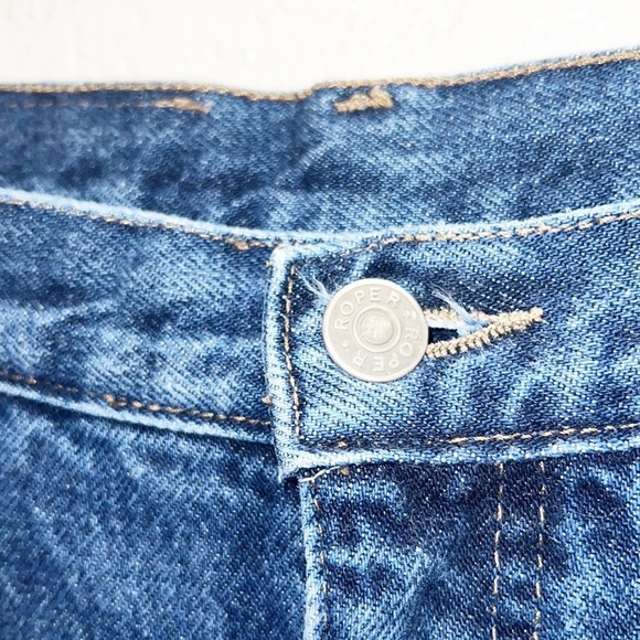 Roper Dark Wash Silver Star Detail Straight Leg High Rise Vintage Jeans - Picture 4 of 11